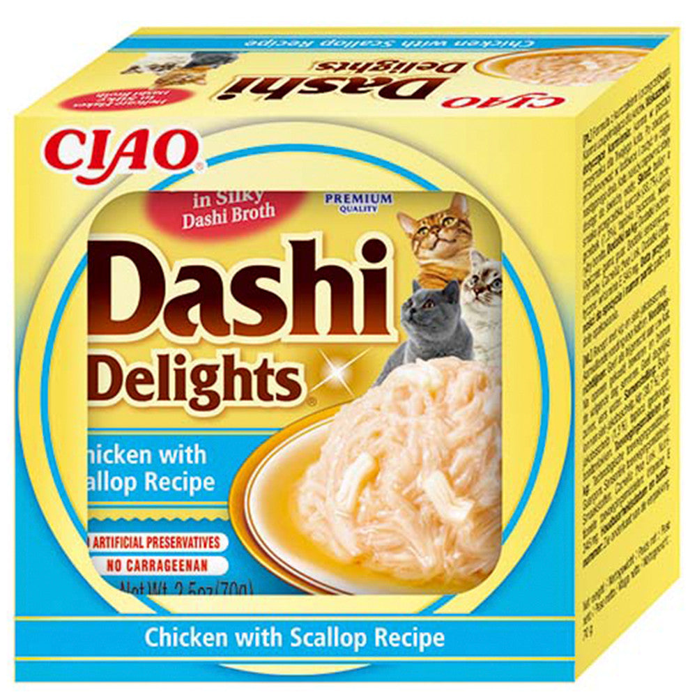 Chicken and Scallop Wet Cat Food - Dashi Delights - Churu