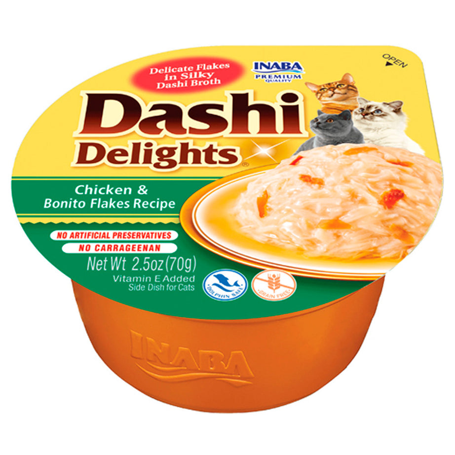 Alimento húmido de frango e flocos de bonito para gato - Dashi Delights - Churu