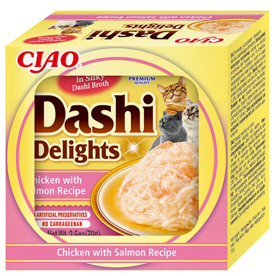 Alimento húmido de frango e salmão para gato - Dashi Delights - Churu