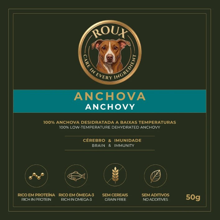 ROUX Snack de Anchova Desidratada para Cão | 50 g