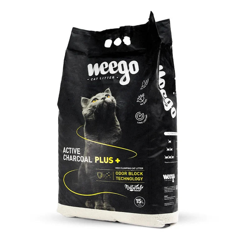 Areia aglomerante para gatos | Weego™ Cat Litter Active Charcoal PLUS+