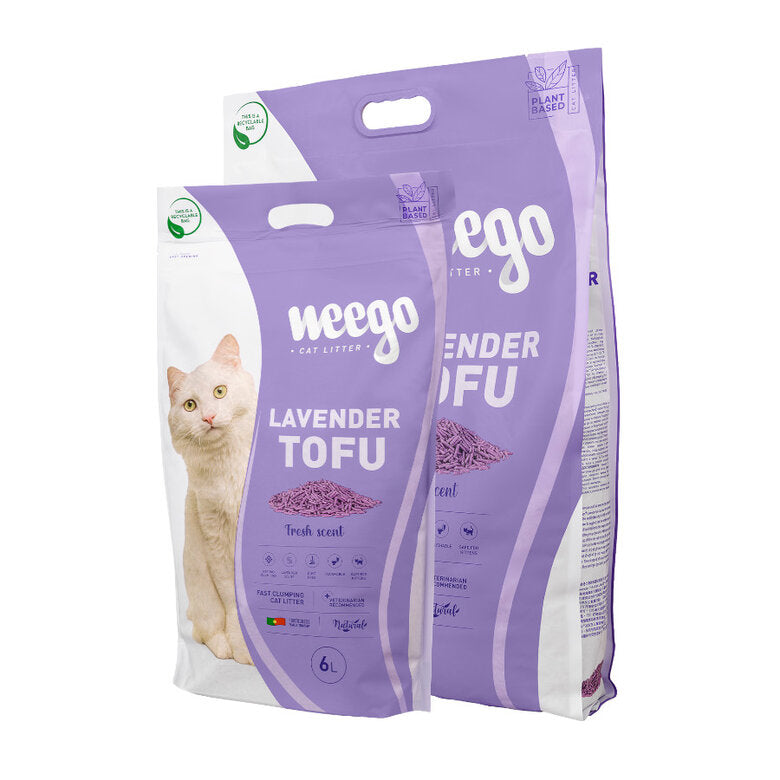 Weego Areia de Tofu Aglomerante para Gatos – Lavanda