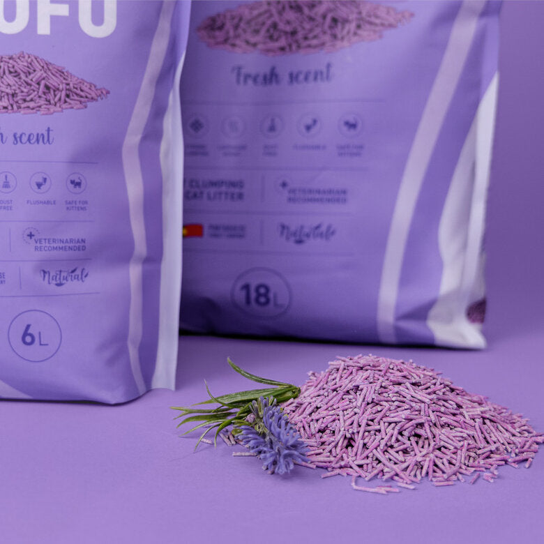 Weego Areia de Tofu Aglomerante para Gatos – Lavanda