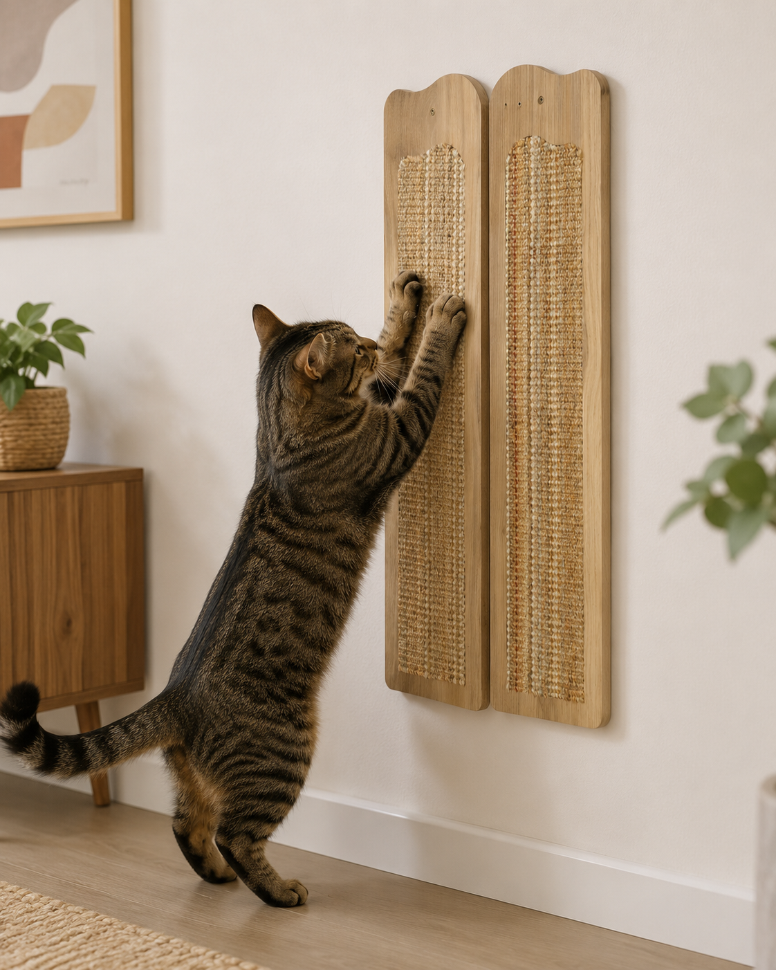 Arranhador Boreal para gato de Parede - MDF com Sisal - 2 Posições (30 x 1 x 60cm)