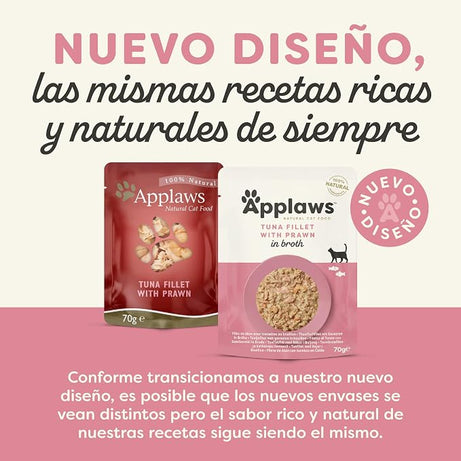 Applaws - Ração húmida para gatos | Atum com Camarão