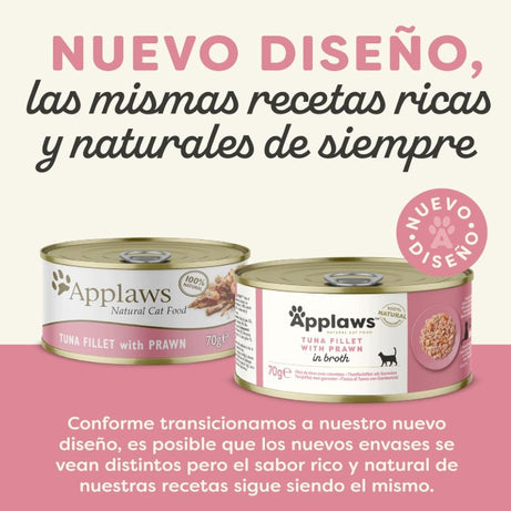 Applaws - Ração húmida para gatos | Filete de Atum com camarão