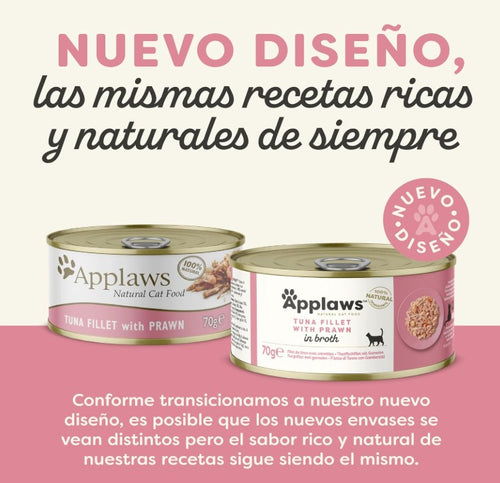 Applaws - Ração húmida para gatos | Filete de Atum com camarão