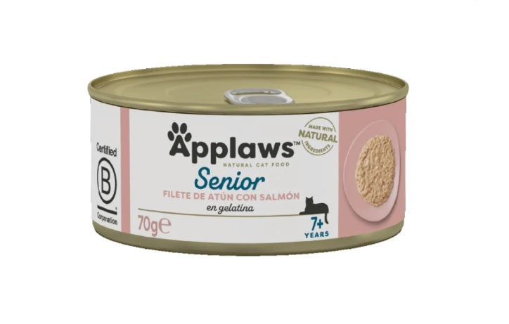 Applaws - Ração húmida para gatos Sénior | Filete de Atum com Salmão