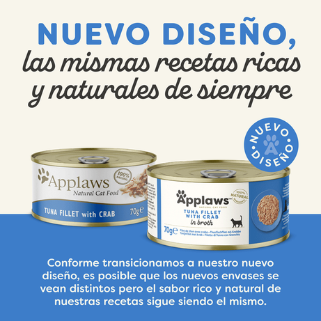 Applaws - Ração húmida para gatos | Filete de Atum com Caranguejo