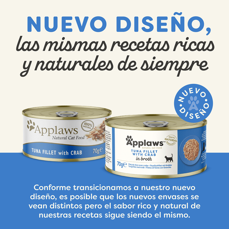 Applaws - Ração húmida para gatos | Filete de Atum com Caranguejo