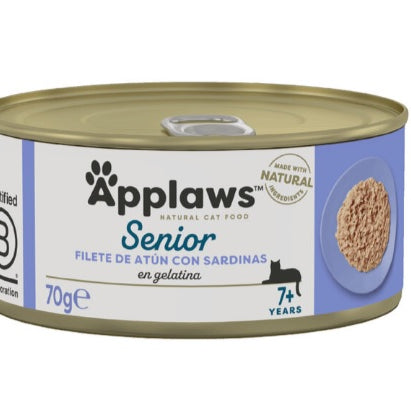 Applaws - Ração húmida para gatos Sénior | Filete de Atum com Sardinha