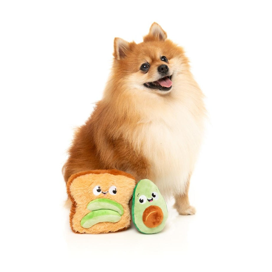 Brinquedo para Cão FuzzYard - Perfect Match - Avocado & Toast 2Pk