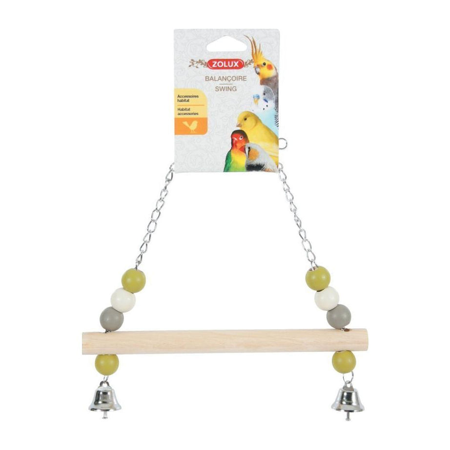 Baloiço em Madeira Com Corrente Metálica para pássaros Zolux -10 x 22 x 26 cm