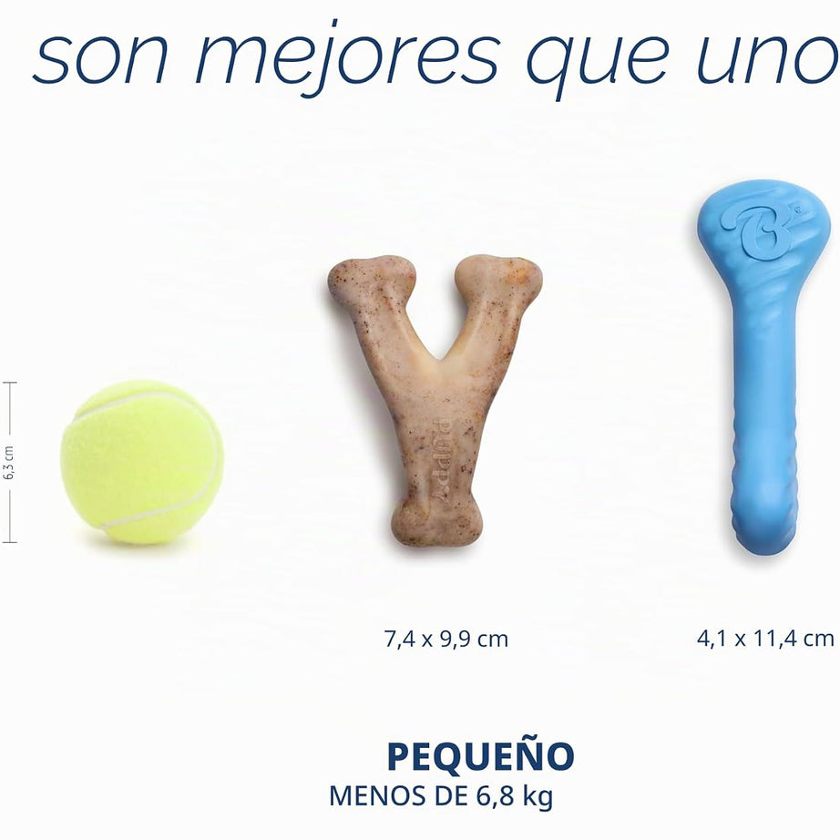 Benebone Puppy Pack de 2 – Brinquedos de Mastigação para Cachorros | Sabor a Bacon