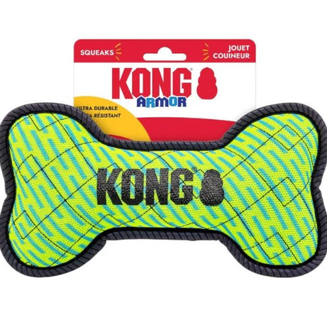 KONG Armor Bone M – Brinquedo Resistente para Cães com Som e Detalhes Refletores