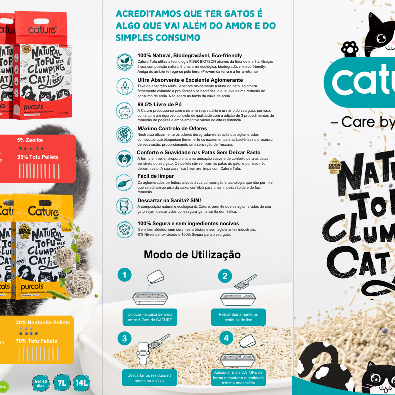 Cature Cat Litter Tofu + Bentonite (Pack 2unidade)