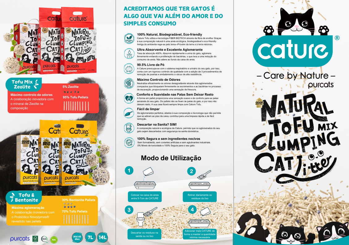 Cature Cat Litter Tofu + Bentonite (Pack 2unidade)