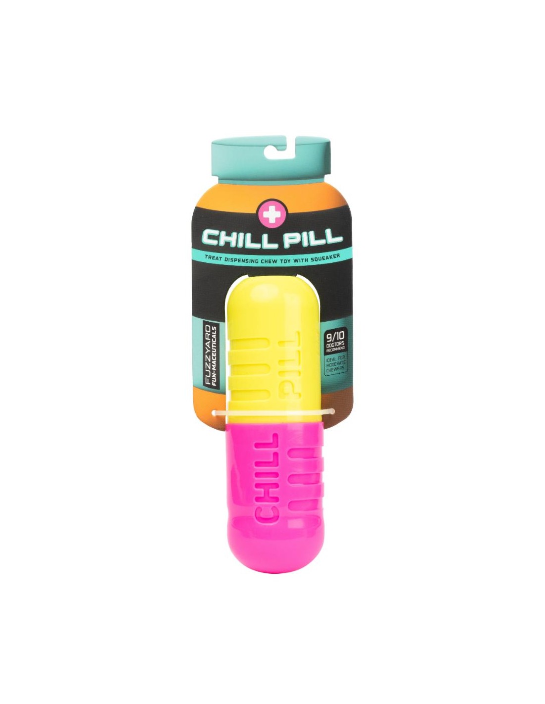 FuzzYard Brinquedo Interativo para Roer com Dispensador de Snacks – Chill Pill