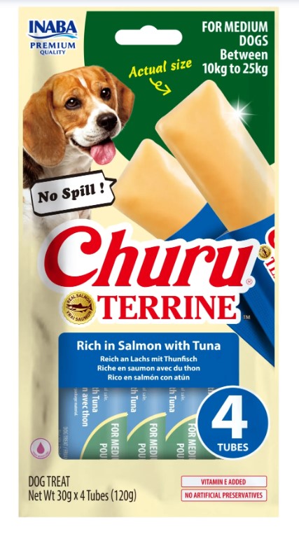 Churu Terrine para cães de porte médio entre 10kg e 25kg | Salmão & Atum