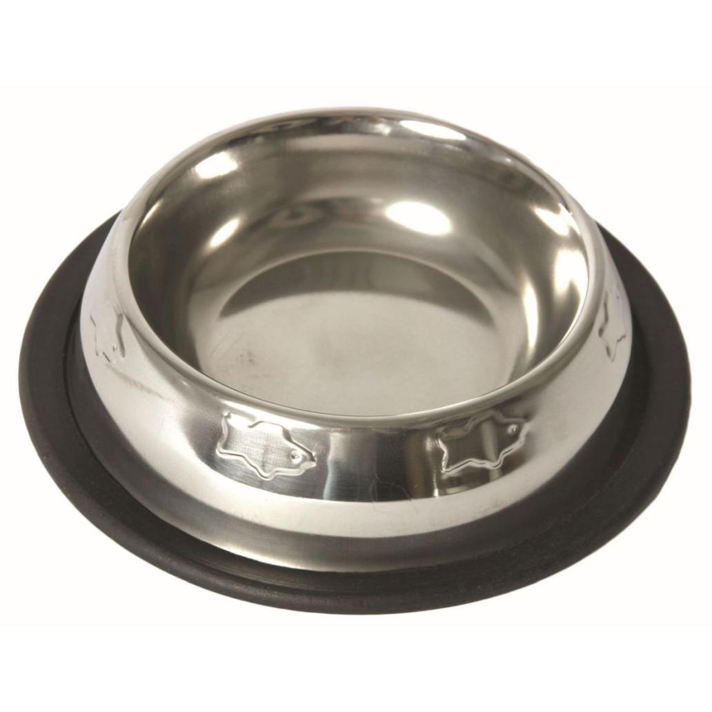 Comedouro em Inox com Base Antiderrapante para cão e gato