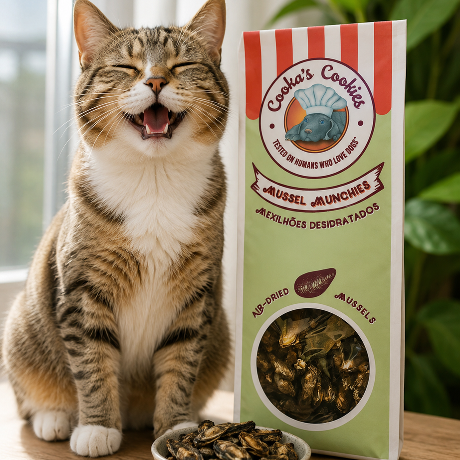Cooka's Cookies Mussel Munchies - Mexilhões desidratados para cão e gato