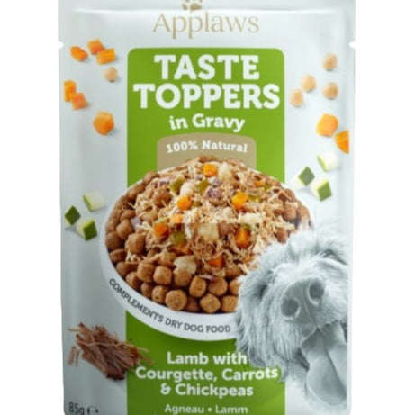Applaws Taste Toppers em molho - Saqueta 85g | Borrego com Curgete, Cenouras e grão de bico