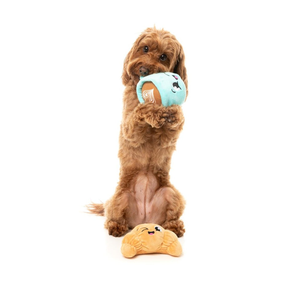 Brinquedo para Cão FuzzYard - Perfect Match - Croissant & Cappuccino 2Pk