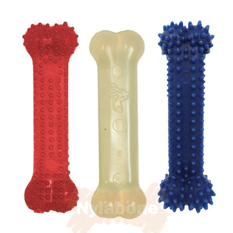 Nylabone Pack com 3 ossos mastigáveis para cães pequenos (XS) - Sabor Frango e bacon