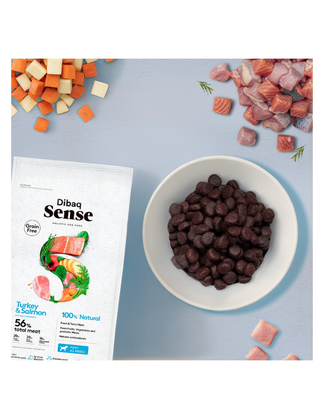 Dibaq Sense Grain Free Salmon - Hypoallergenic dog food for all breeds