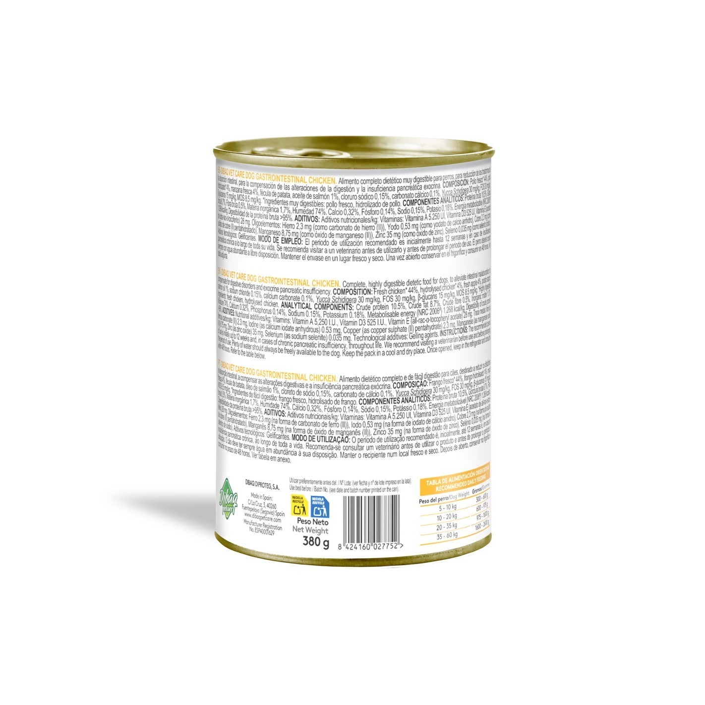 Dibaq Vet Care Dog Gastrointestinal Chichen 380gr