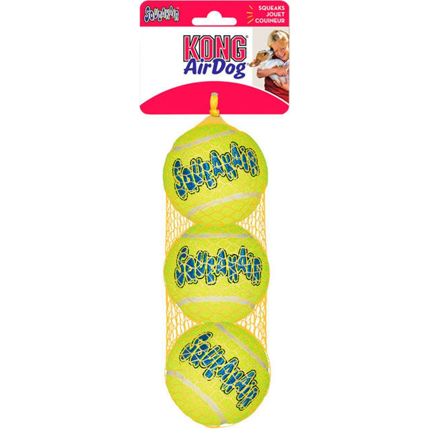 Pelota de tenis Kong Air Squeaker (paquete de 3)