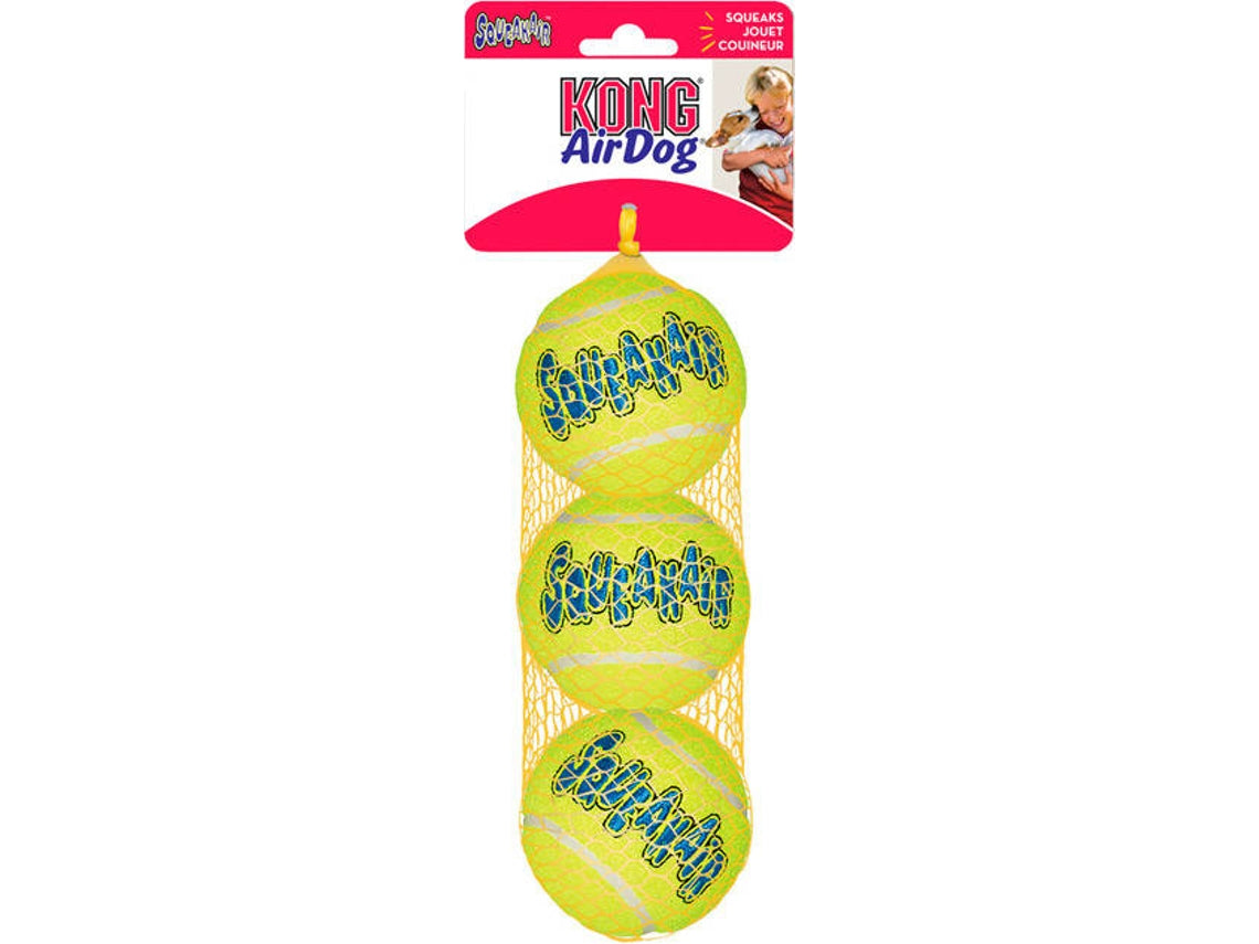 Pelota de tenis Kong Air Squeaker (paquete de 3)