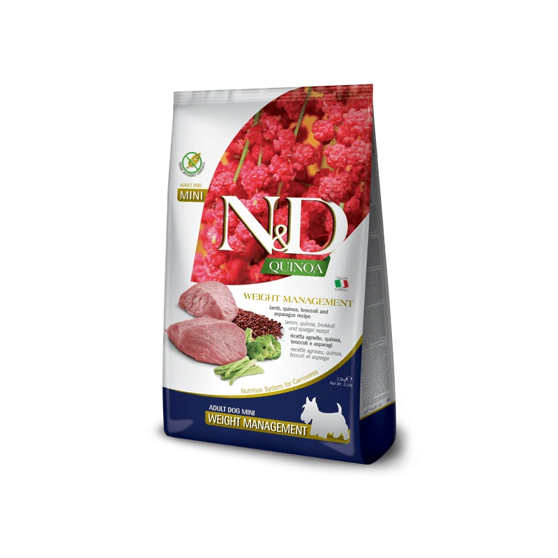 Farmina N&D Quinoa Weight Management - Ração seca para cão adulto com excesso de peso - Cordeiro