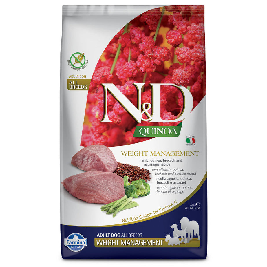 Farmina N&D Quinoa Weight Management - Ração seca para cão adulto com excesso de peso - Cordeiro