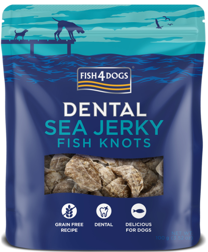Fish4Dogs Snack Dental Sea Jerky Fish Knots - Nós de Pele de Peixe para Higiene Dentária | 100g