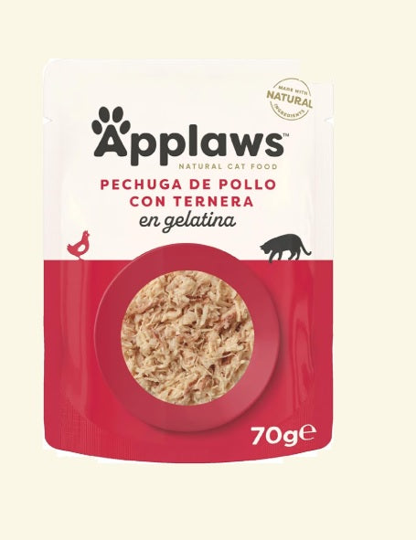 Applaws - Ração húmida para gatos | Frango com Carne de Vaca em gelatina