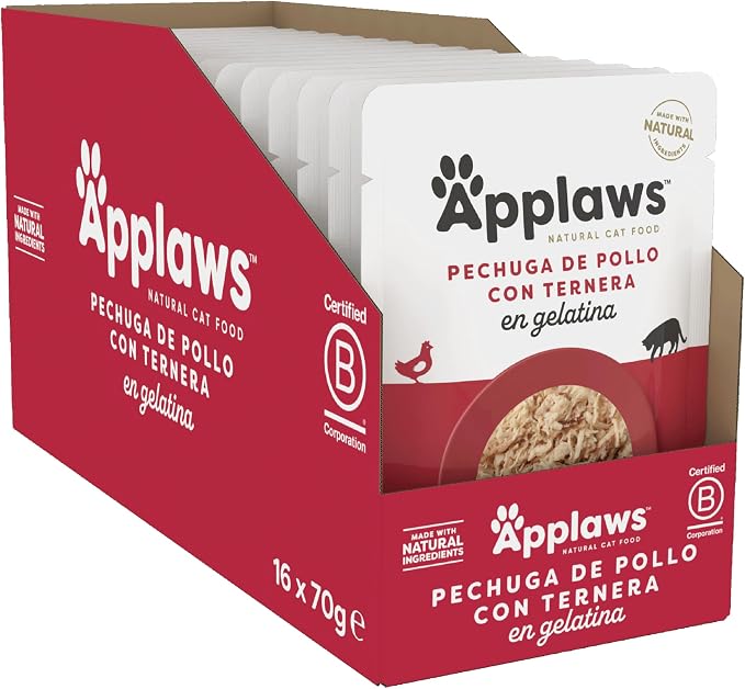 Applaws - Ração húmida para gatos | Frango com Carne de Vaca em gelatina