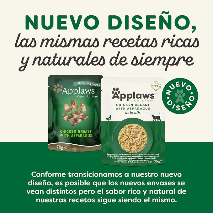 Applaws - Ração húmida para gatos | Frango com Espargos