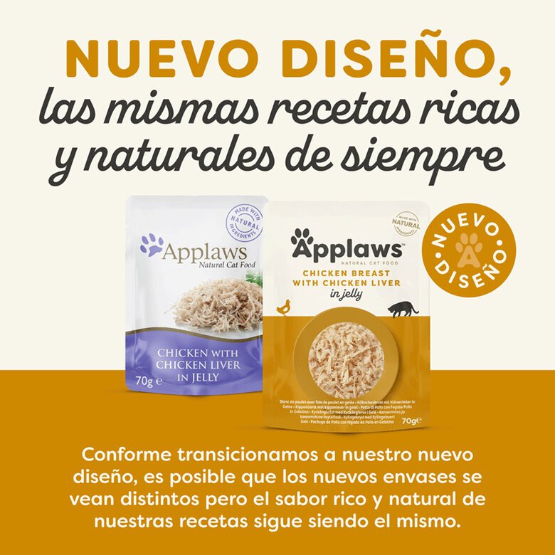 Applaws - Ração húmida para gatos | Peito de Frango com fígado de frango em gelatina