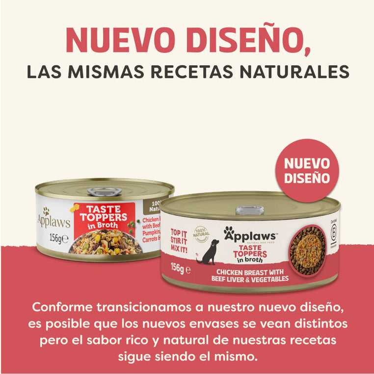 Applaws - Taste Toppers em caldo | Frango, Fígado de vaca e Vegetais