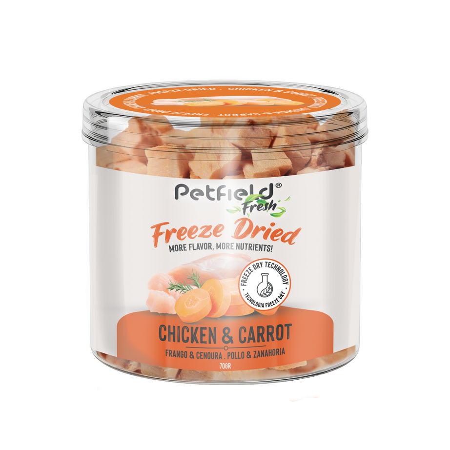 Petfield Fresh Freeze Dried, Snack para cães e gatos liofilizados