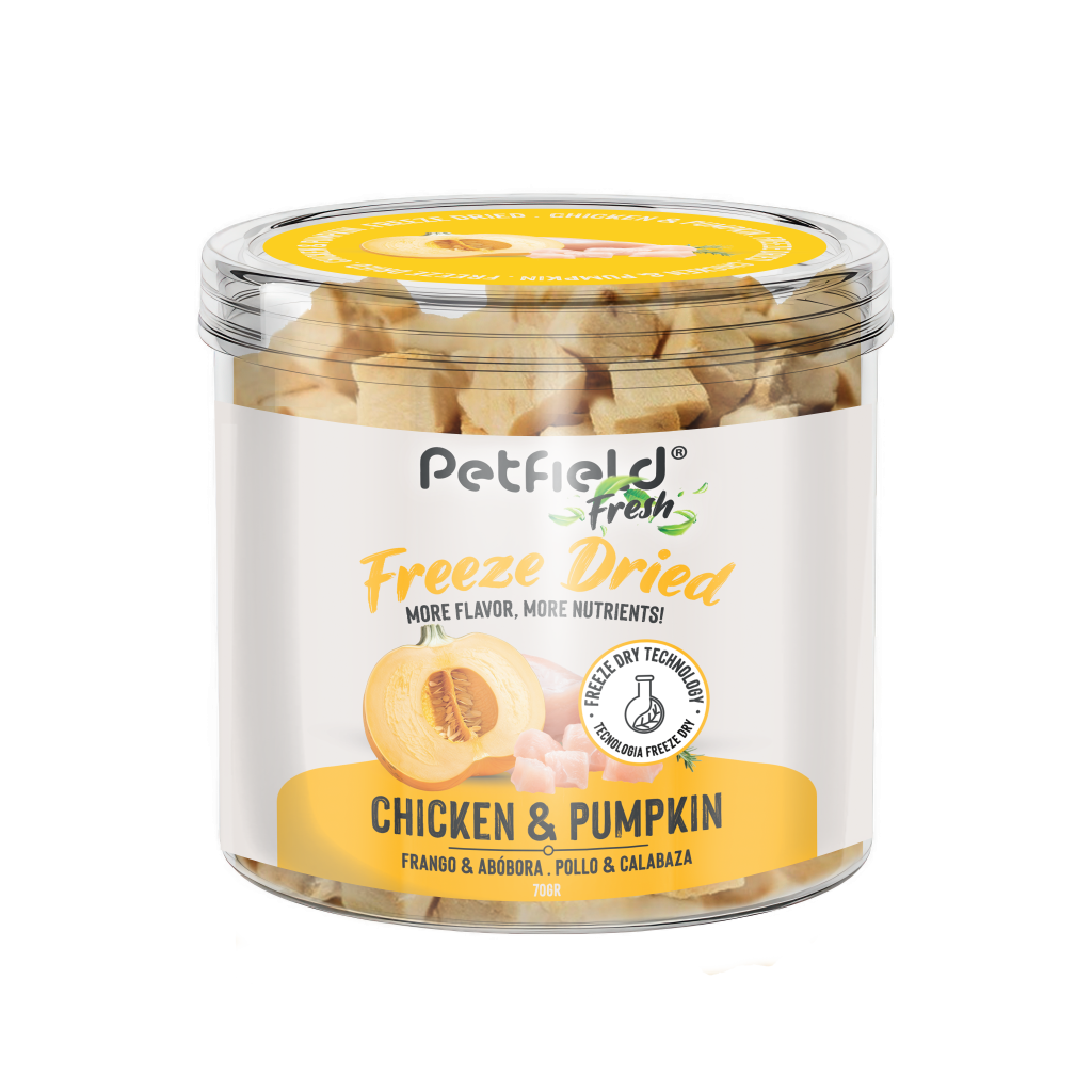 Petfield Fresh Freeze Dried, Snack para cães e gatos liofilizados