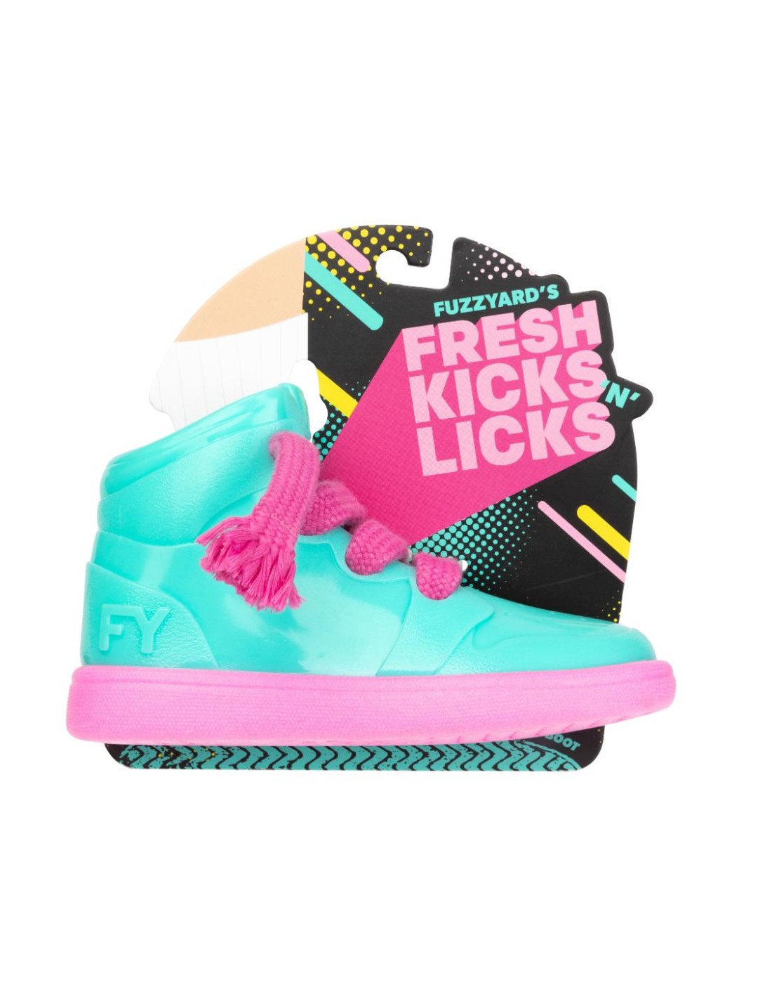 FuzzYard Brinquedo Interativo para Roer com Dispensador de Snacks – Fresh Kicks n' Licks