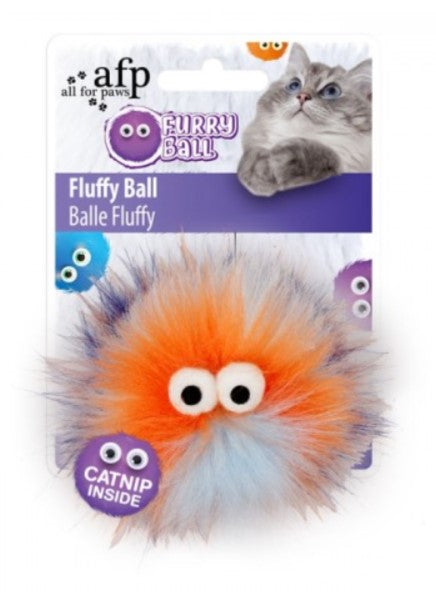 Brinquedo para Gato Furry Ball Fluffy Ball com Catnip - Laranja