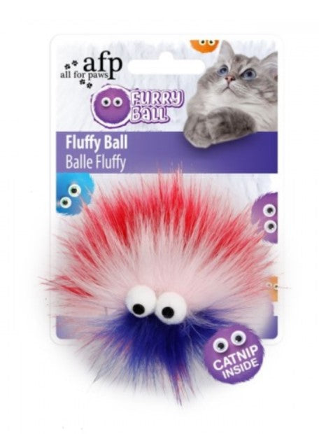 Brinquedo para Gato Furry Ball Fluffy Ball com Catnip - Vermelho