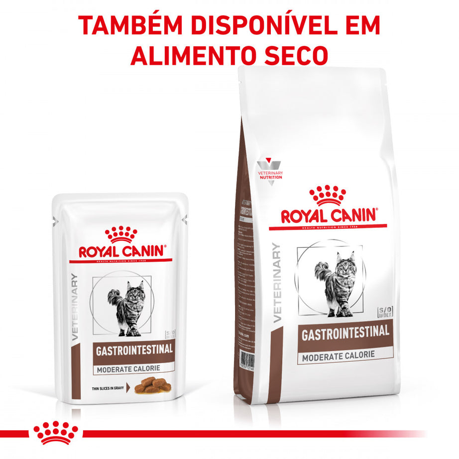Royal Canin® Veterinary Gastrointestinal Moderate Calorie – Alimento Húmido para Gatos Adultos com Sensibilidade Gastrointestinal