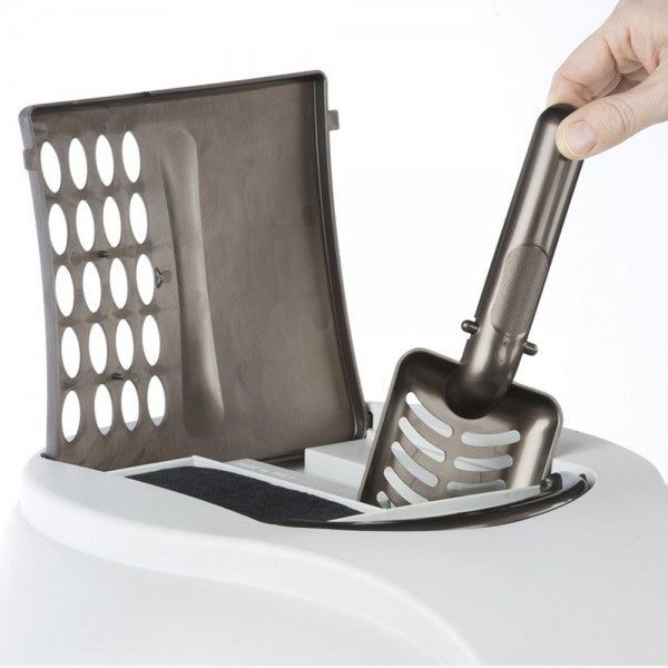 Ginger Litter Box for Imac + Scoop, White/Grey