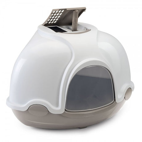 Ginger Litter Box for Imac + Scoop, White/Grey