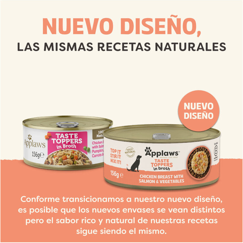 Applaws - Taste Toppers em caldo | Frango, Salmão e Vegetais