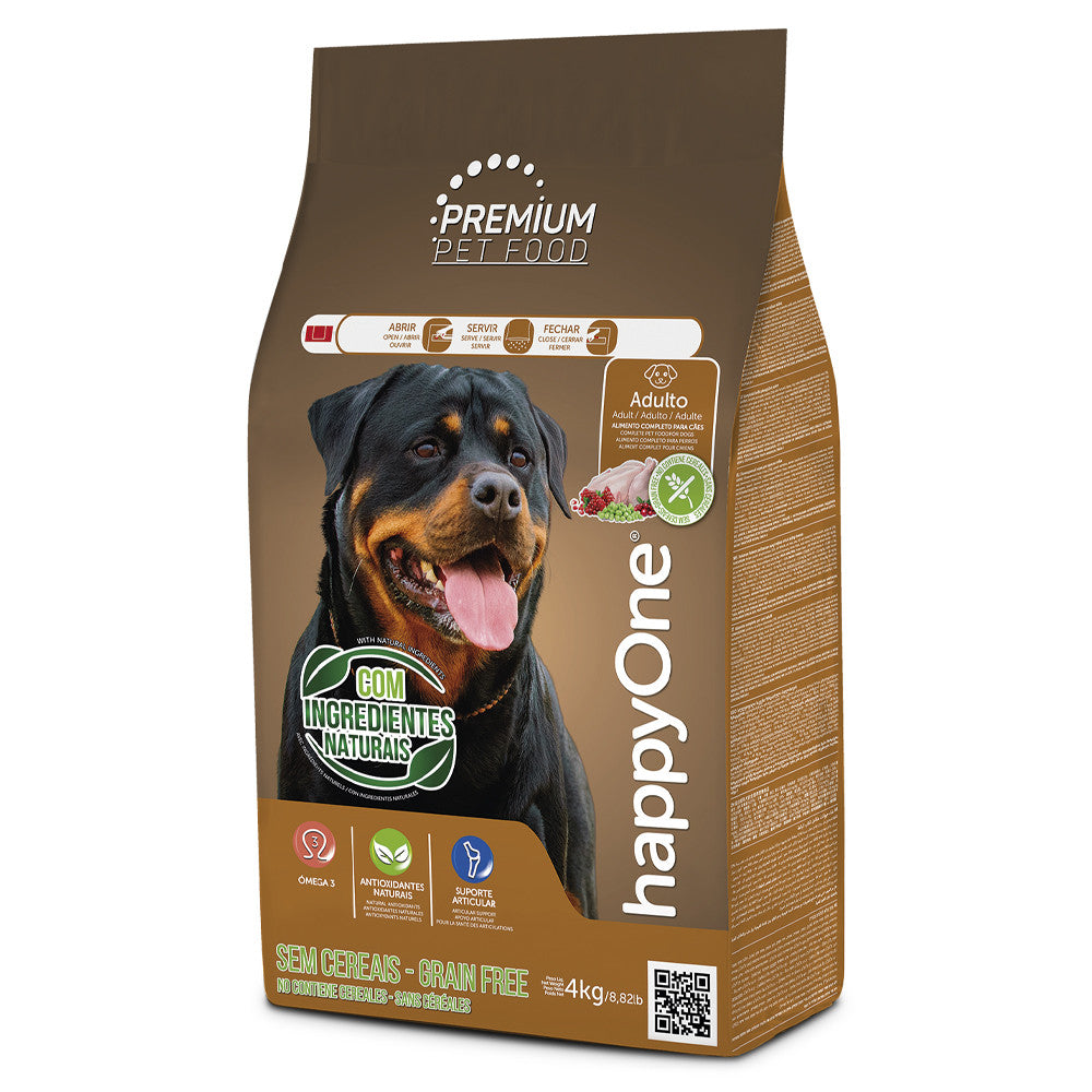 happyOne Premium Grain Free - Ração seca sem cereais para cão adulto